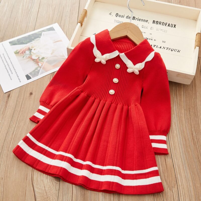 Imported girls' wool dress