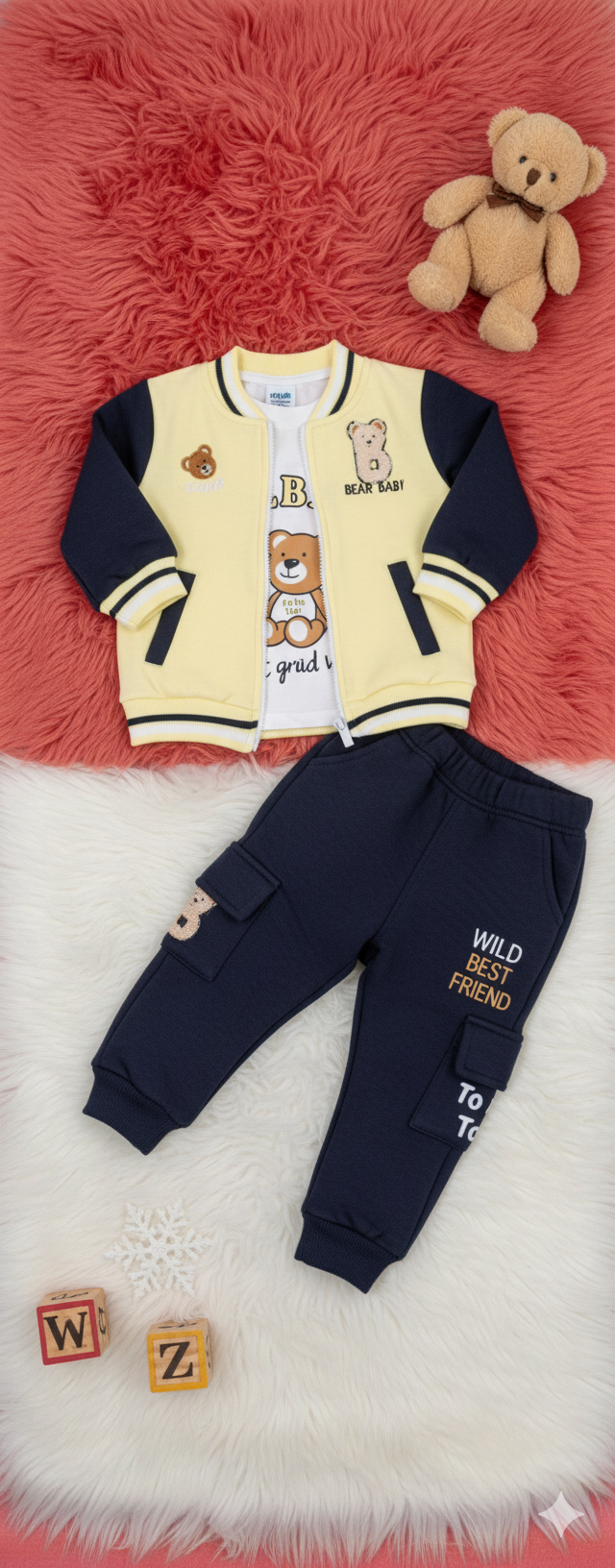 طقم اولادى 3 قطع ميلتون مبطن - الصورة 3